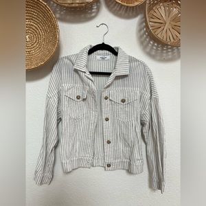 Carly Jean Los Angeles Striped Button Outerwear - Size S